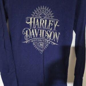 Harley-Davidson Dark Blue Long Sleeve with Silver Logo